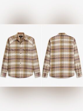 Frye Men’s Plaid Button Down Shirt Size Small Western Utility Style